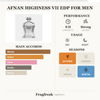 Afnan Highness VII EDP fragrance profile infographic
