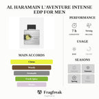 Al Haramain L'Aventure Intense Edp For Men