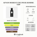 Afnan Modest Une Pour Homme Edp