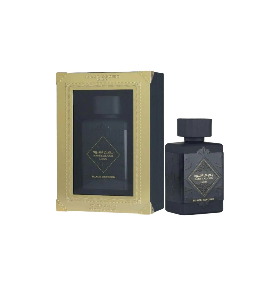 Lattafa Bade'e Al Oud Black Exposed bottle
